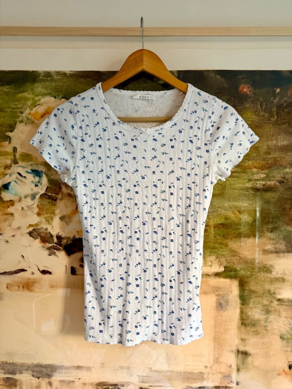 DÔEN Stella ribbed floral baby tee